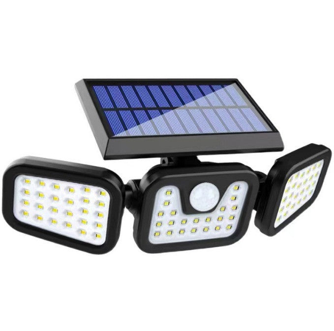 Solar Waterproof Garden Light 74LED Triple Head Light Outdoor Wall Lights